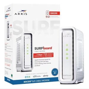 ARRIS SURFboard SB8200 DOCSIS 3.1 Cable Modem White 10 Gbps 32x8 Channels